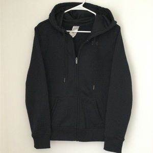 Under Armour women black hoodie, size M, zipper front w/pocket